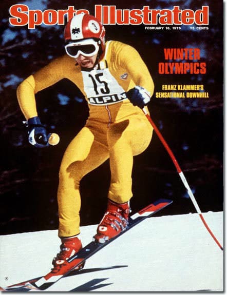 La victoria olímpica de Franz Klammer en el descenso en Innsbruck 1976 fue portada de la revista Sports Illustrated. 