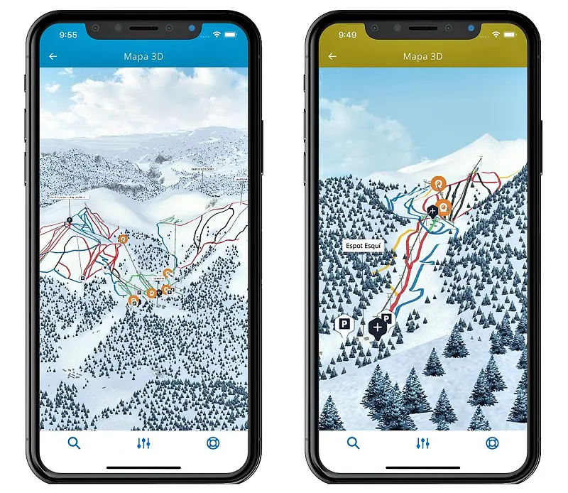 FGC mapas 3D estaciones de esquí y montaña