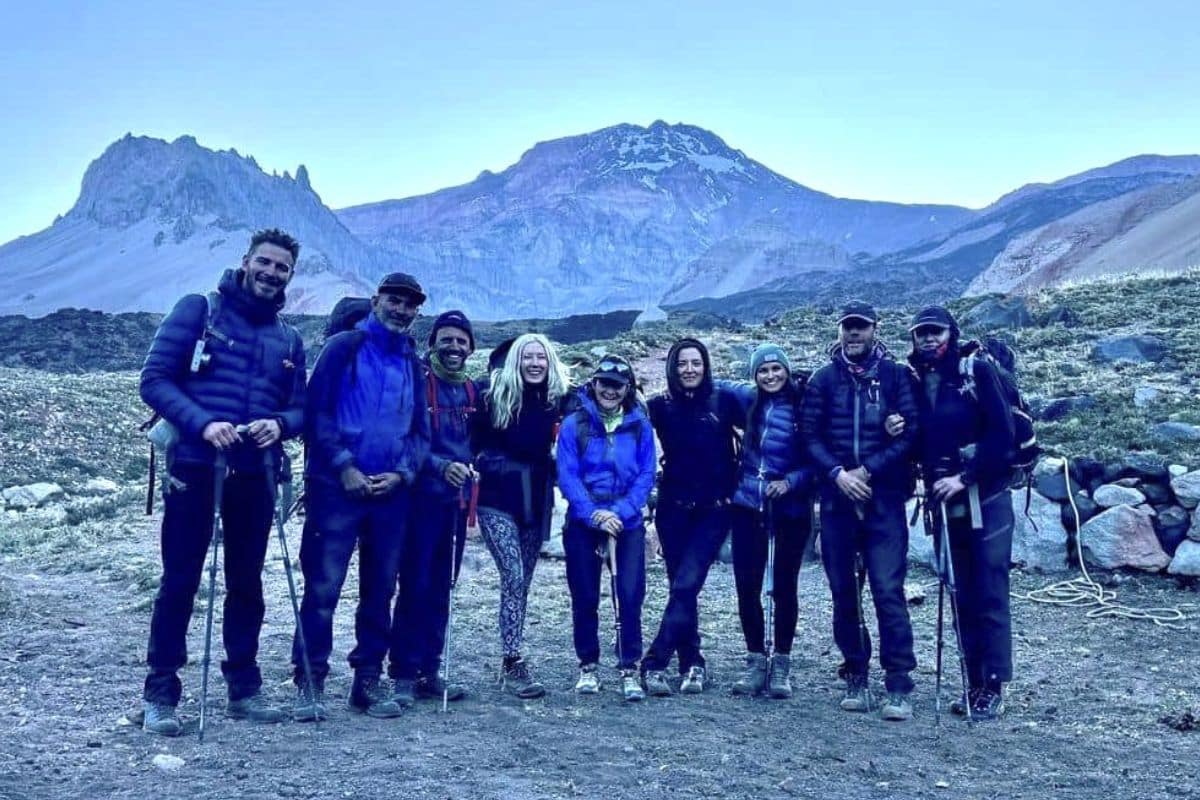 Expedición que recuperó la mochila de Guillermo Vieiro en el volcan Tupungato.