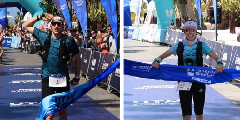 Tom Evans y Estel Roig cruzan la meta Tenerife Bluetrail.