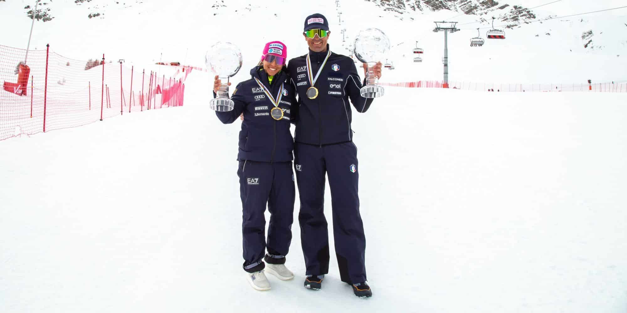 Valentina Greggio y Simone Origone esquí velocidad