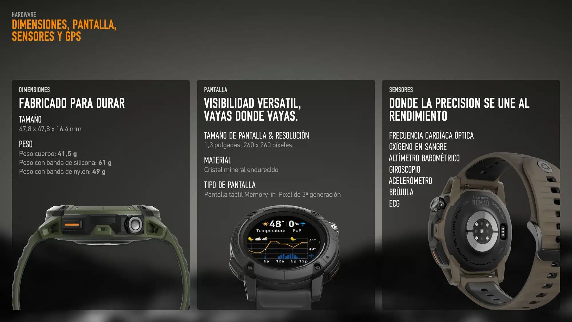 Coros Nomad características 