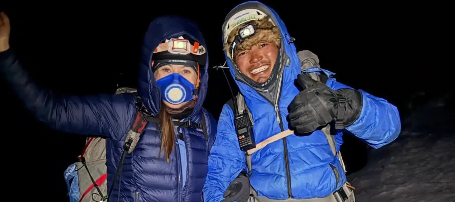 Kristin Harila y el sherpa Angsonam Bhechyaba