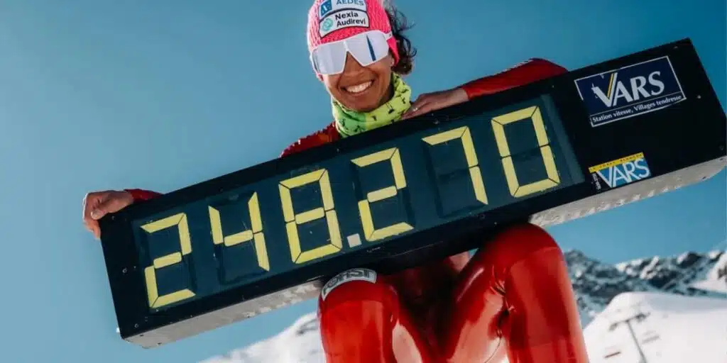 Valentina Greggio record esquí de Velocidad